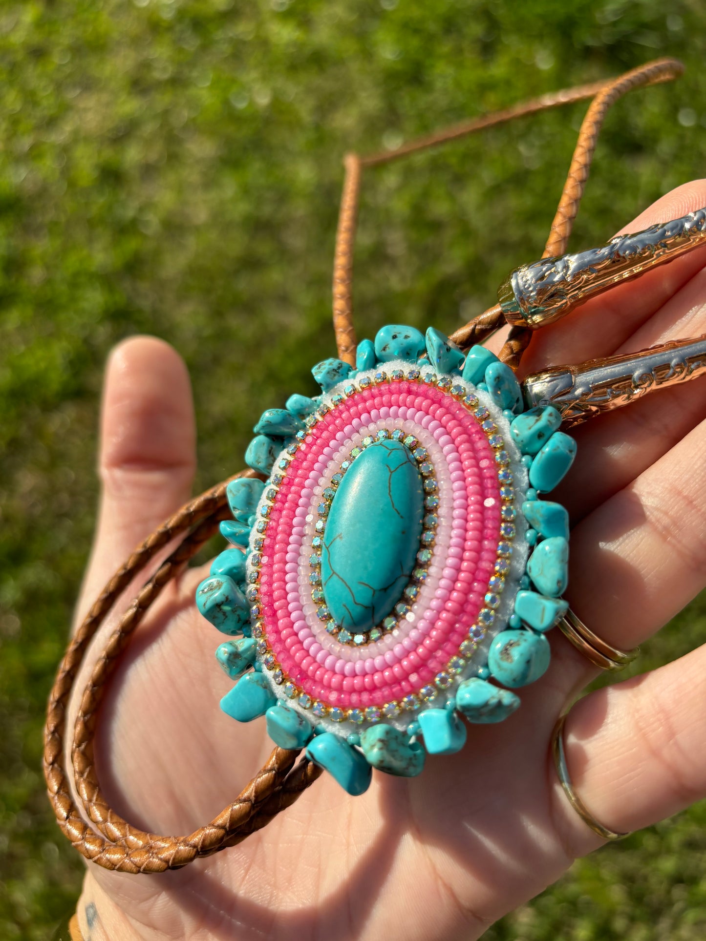 Pink & Turquoise Bolo Tie